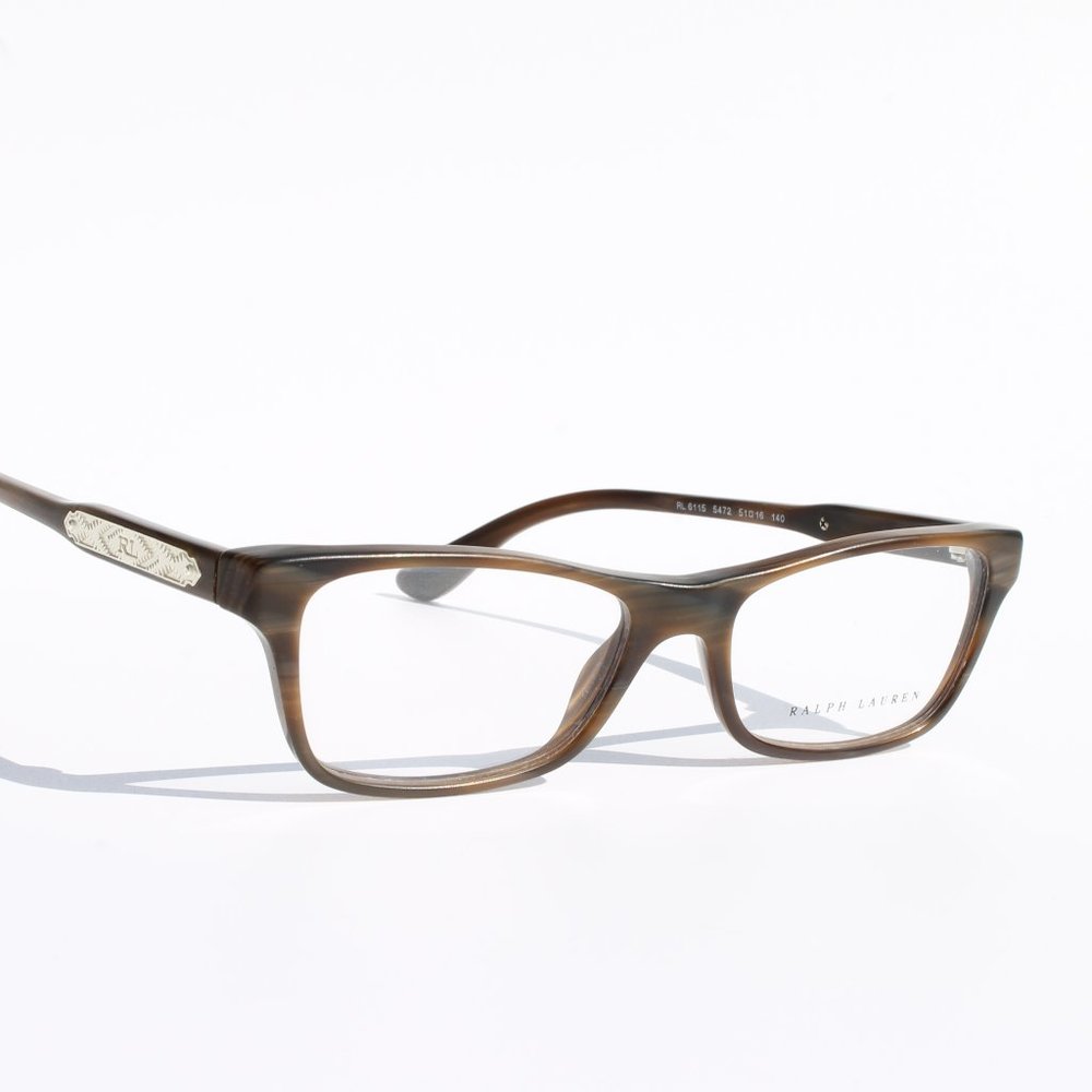 NEW RALPH LAUREN RL 6115 5472 BROWN HORN AUTHENTIC EYEGLASSES FRAME 51-16